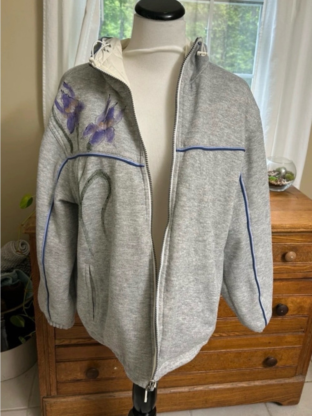 Vintage Hand painted Reversible Jacket Size Medium